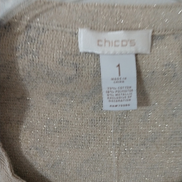 NWT Chico's Sz 1 Animal Print Open Cardigan - Picture 4 of 4